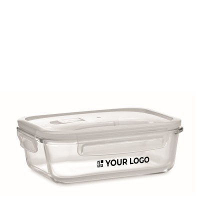 Glazen lunchbox met luchtdicht deksel kleur doorzichtig