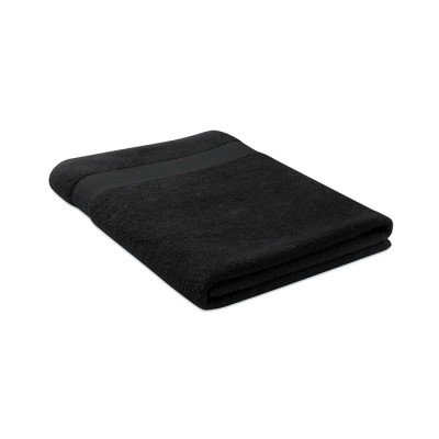 Promotionele, katoenen handdoek in groot formaat kleur zwart