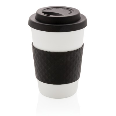 Plastic gepersonaliseerde koffiebeker to go kleur zwart
