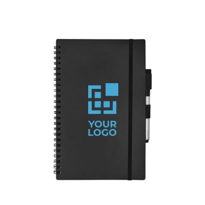 Uitwisbaar notitieboek bedrukt met logo weergave met jouw bedrukking