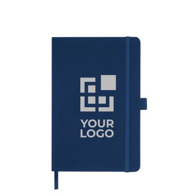 A5 Marksman® notitieboek bedrukken met logo kleur marineblauw tweede weergave voorkant