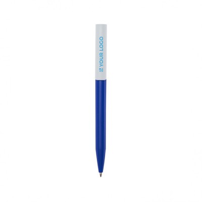 Gerecyclede plastic pen van verschillende kleuren met blauwe inkt