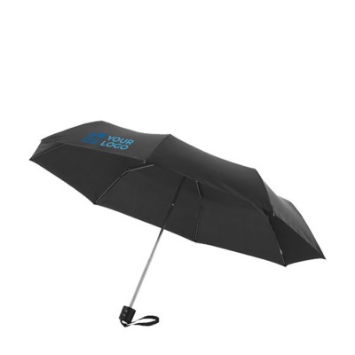 Handige 21.5" paraplu met logo bedrukt kleur lichtblauw