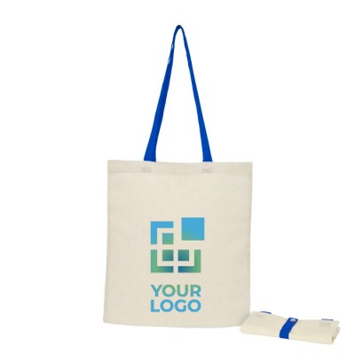 Opvouwbare tas met logo (draagkracht: 8kg) kleur koningsblauw