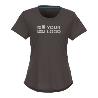 Gerecyclede T-shirts met logo, 160 g/m2 in de kleur donkergrijs