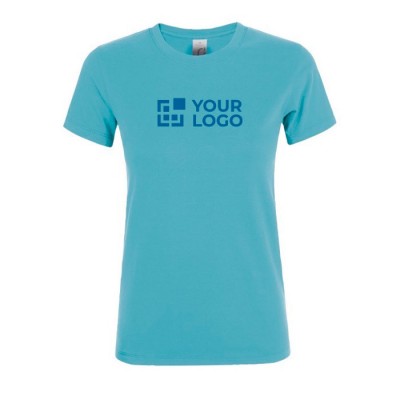 Bedrukte dames T-shirts, 150 g/m2 in de kleur lichtblauw
