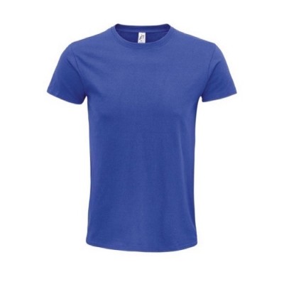 Bedrukt shirt van biologisch katoen, 140 g/m2 in de kleur koningsblauw