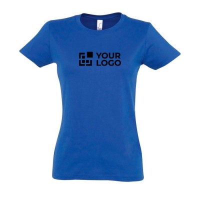 Gepersonaliseerde dames T-shirts, 190 g/m2 in de kleur ultramarijn blauw