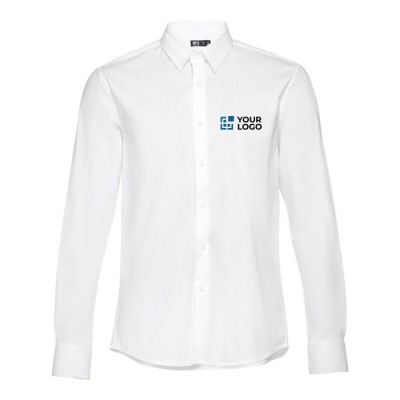 Reclame overhemden met logo, 115 g/m2 in de kleur wit