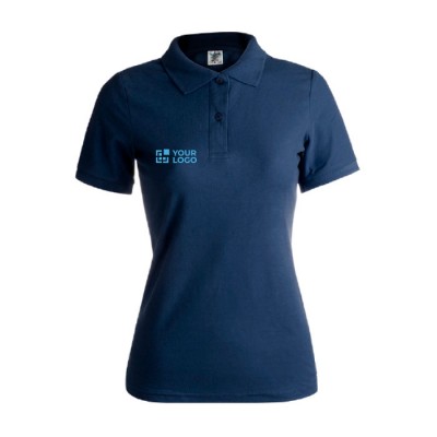 Poloshirts met logo voor vrouwen, 180 g/m2 in de kleur donkerblauw