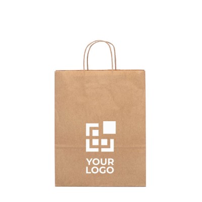 Medium papieren tas met logo voor reclame weergave met jouw bedrukking