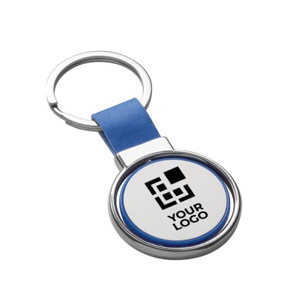 Draaiende sleutelhanger met logo weergave met jouw bedrukking