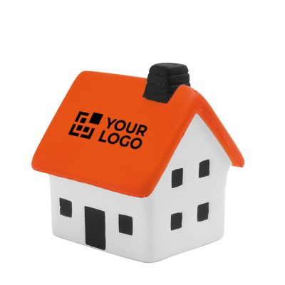 Stressbal met logo in de vorm van een huis