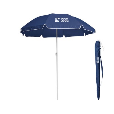 Vrolijke parasol met logo voor klanten