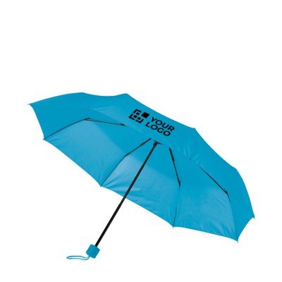 Reclame paraplu met bijpassend handvat weergave met jouw bedrukking