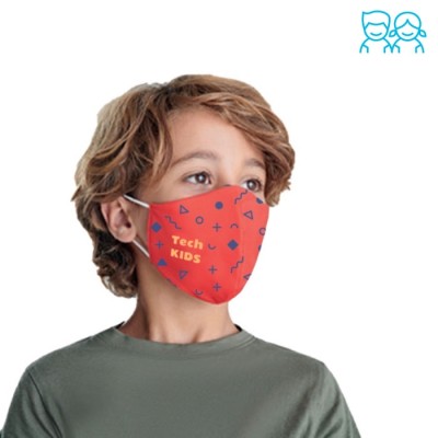 Sublimatie mondkapje voor kinderen kleur met logo