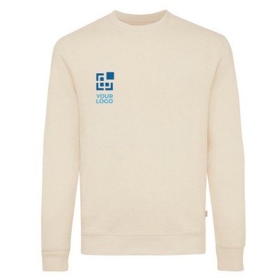 Eco-katoen gemêleerd sweatshirt Iqoniq Denali 340 g/m2 kleur naturel met afdrukgebied