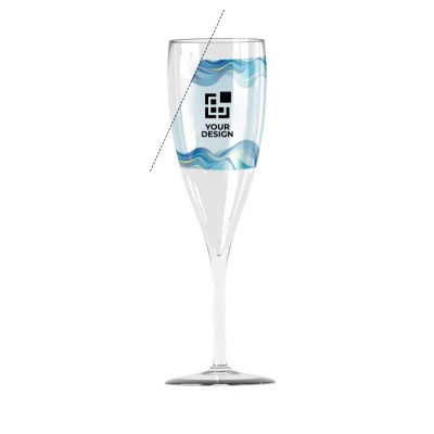Herbruikbaar champagneglas van 160ml weergave met jouw bedrukking