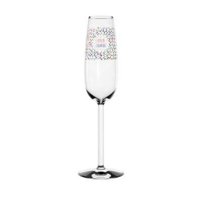 Elegant champagneglas met inhoud van 220ml kleur doorzichtig met logo
