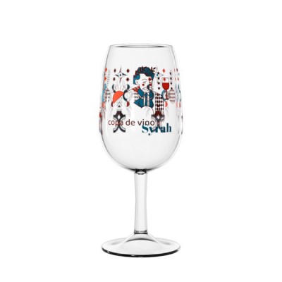Elegant, tritan wijnglas van 255ml  kleur doorzichtig met logo