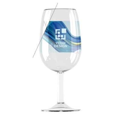 Elegant, tritan wijnglas van 255ml weergave met jouw bedrukking
