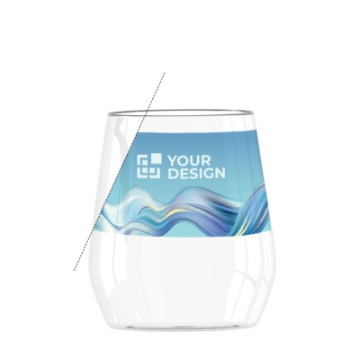 Luxe bedrukte glazen met een inhoud van 380ml weergave met jouw bedrukking