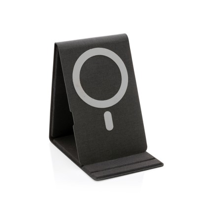 Draadloze 10W oplader met logo kleur zwart weergave met doos