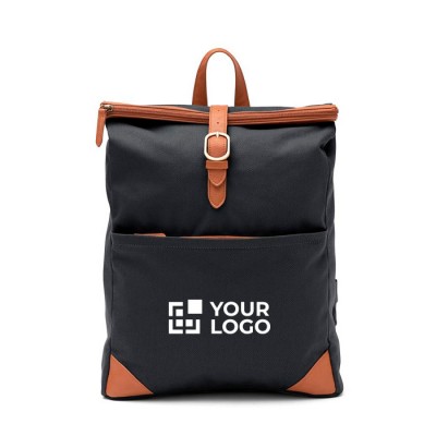 Laptop rugzak met logo van gerecycled polyester