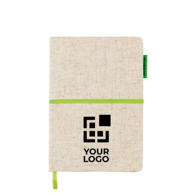 Duurzaam notitieboek met logo weergave met jouw bedrukking