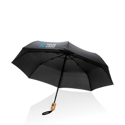 Automatische stormparaplu met logo kleur zwart