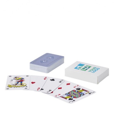 Klassiek kaartspel met 54 kaarten en 2 jokers in een kartonnen doos