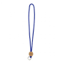 Custom made polyester lanyard met cirkelvormig bamboedetail