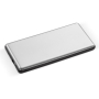 Powerbank met verlicht logo en ingebouwde kabel