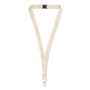 Lanyard van biologisch katoen met clip en karabijnhaak