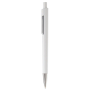 Witte plastic pen met subtiele kleurdetails