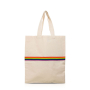 Natuurlijke katoenen tas met multicolor band en handvatten 180 g/m²