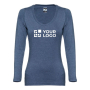 Reclame shirts met lange mouwen voor vrouwen weergave met jouw bedrukking