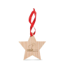 Houten ster met rood lint