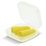 Transparant vierkant etui met oordopjes