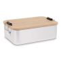 Aluminium lunchbox met bamboedeksel en metalen sluiting