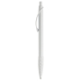 Witte pen met gekleurde details en getextureerde grip