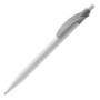 Witte plastic pen met gekleurde gebogen clip