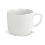 Witte keramische mok met compact rechthoekig handvat 250ml
