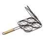 Barbecuegrill met comfortabel houten handvat speciaal voor hamburgers