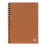 Ecologisch spiraal notitieboek van gerecycled leer met FSC-papier