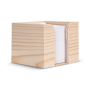 Kubus van 650 gerecyclede notitievelletjes in houten doos 10x10x8.5cm