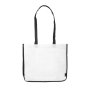 Gelamineerde non-woven tas in kleuren met witte zijkanten