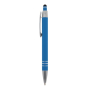 Aluminium pen met soft-touch afwerking en 3 zilveren ringen kleur lichtblauw derde weergave