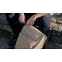 Synthetisch lederen rugzak met gevoerd laptopvak 20L