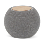 Ronde draagbare speaker en oplader van RPET en bamboe